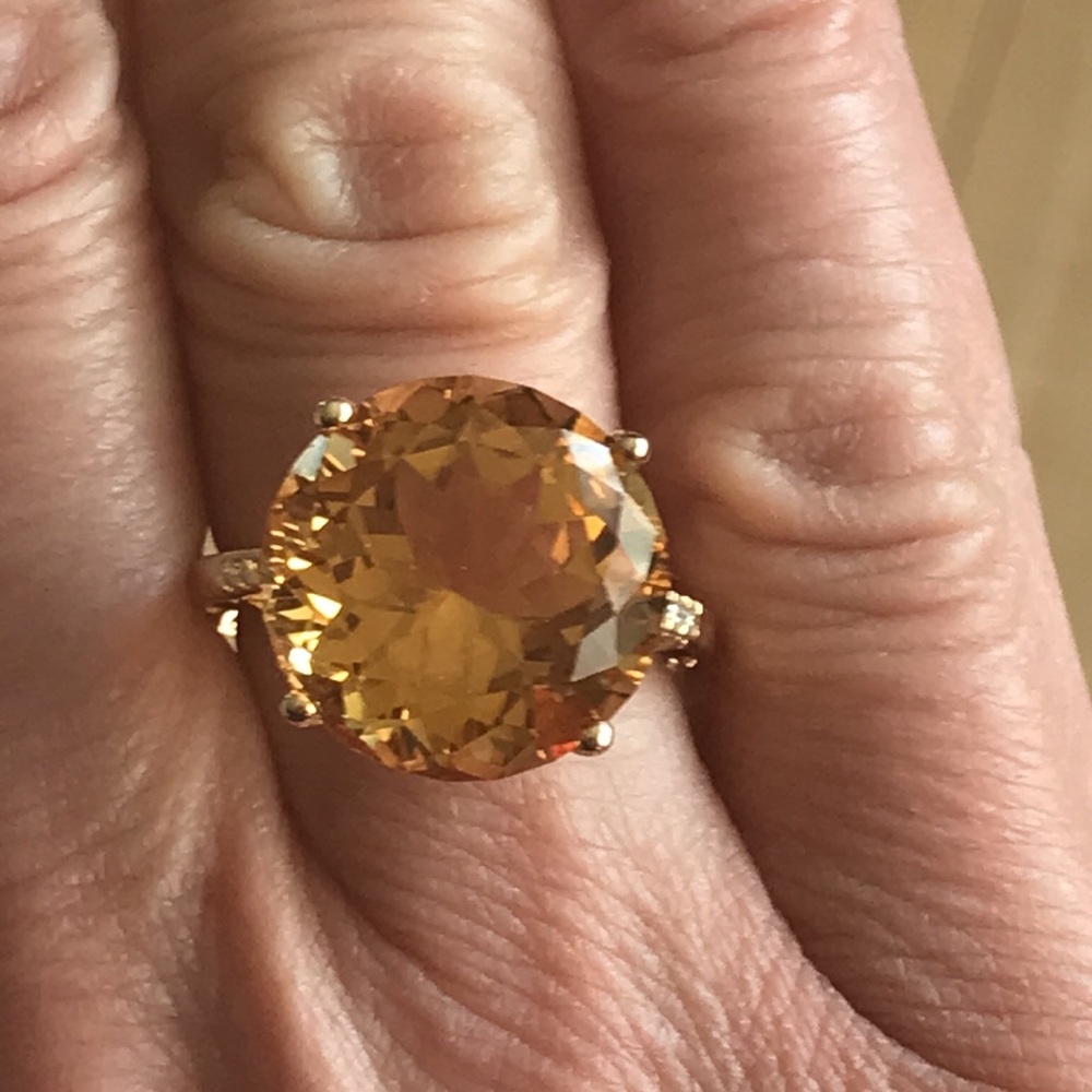 Cirari 14K Citrine and Diamond ring
